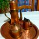 Cafetière pot à lait et sucrier en cuivre