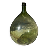 Large French green glass demijohn