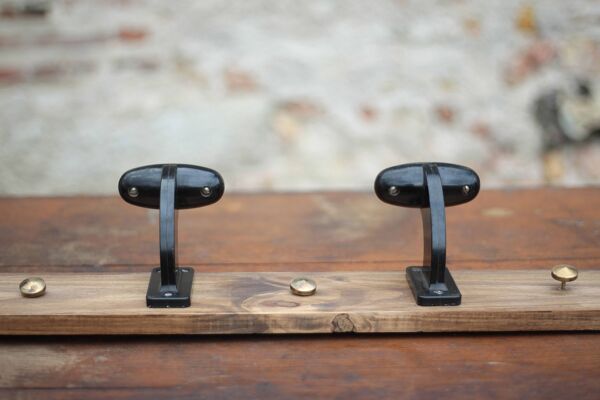 Porte-manteau bois mural, porte-manteau mural vintage, patères bakélite, ha