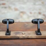 Wooden wall coat rack, vintage wall coat rack, bakelite hooks, ha