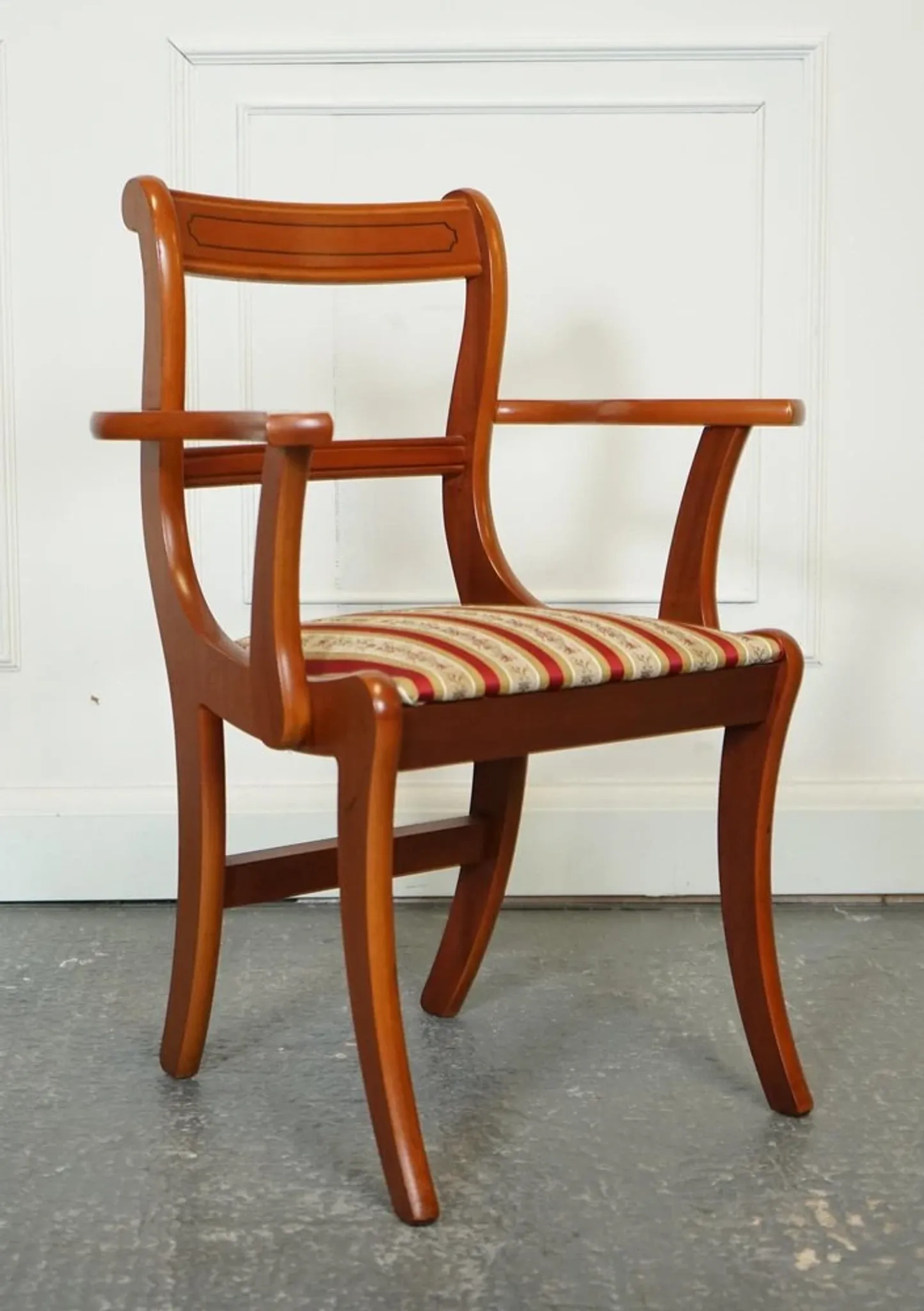 Vintage Yew Wood Dining Chairs, Set of 8