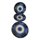 Trio d’assiettes redowa – sarreguemines, terre de fer – vers 1890
