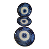 Trio of redowa plates – sarreguemines, ironstone – circa 1890