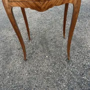 Antique marquetry bedside table – Marble top – Louis XV style