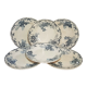 Set of 6 flat earthenware plates from Choisy le Roi model Floreal, iron earth.