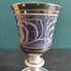 Set of 2 large ceramic glasses in blue and silver