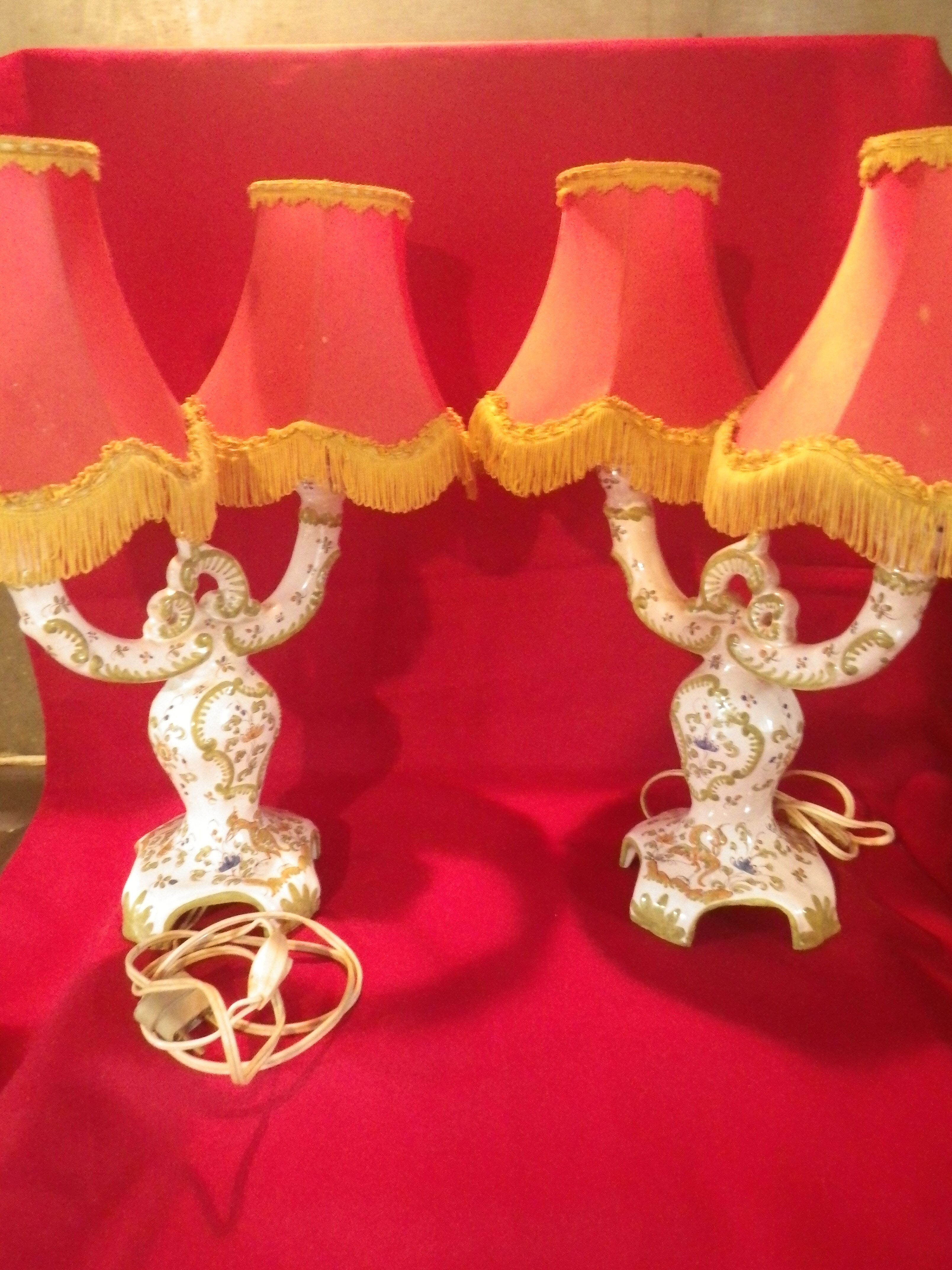 Pair of electrified Martres-Tolosane candle holders
