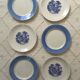 Blue & white mismatched dessert plates