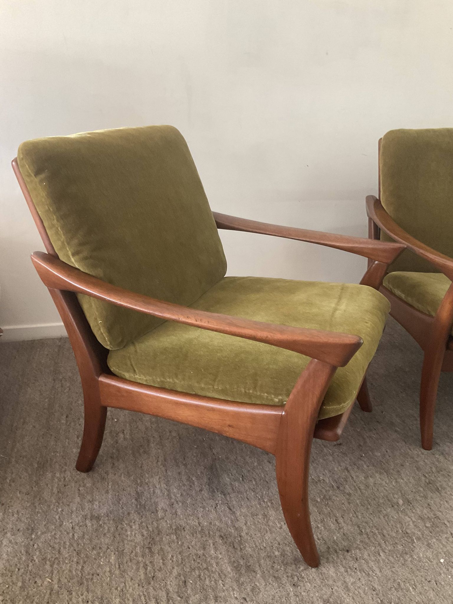 Pair of Scandinavian armchairs De Ster Gelderland in teak 60s