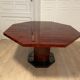 Red lacquered dining table and gold dust, 1970s