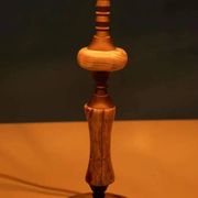 Chic hotel table lamp in onyx and brass, mid-century modern table lamp from the 70s.
