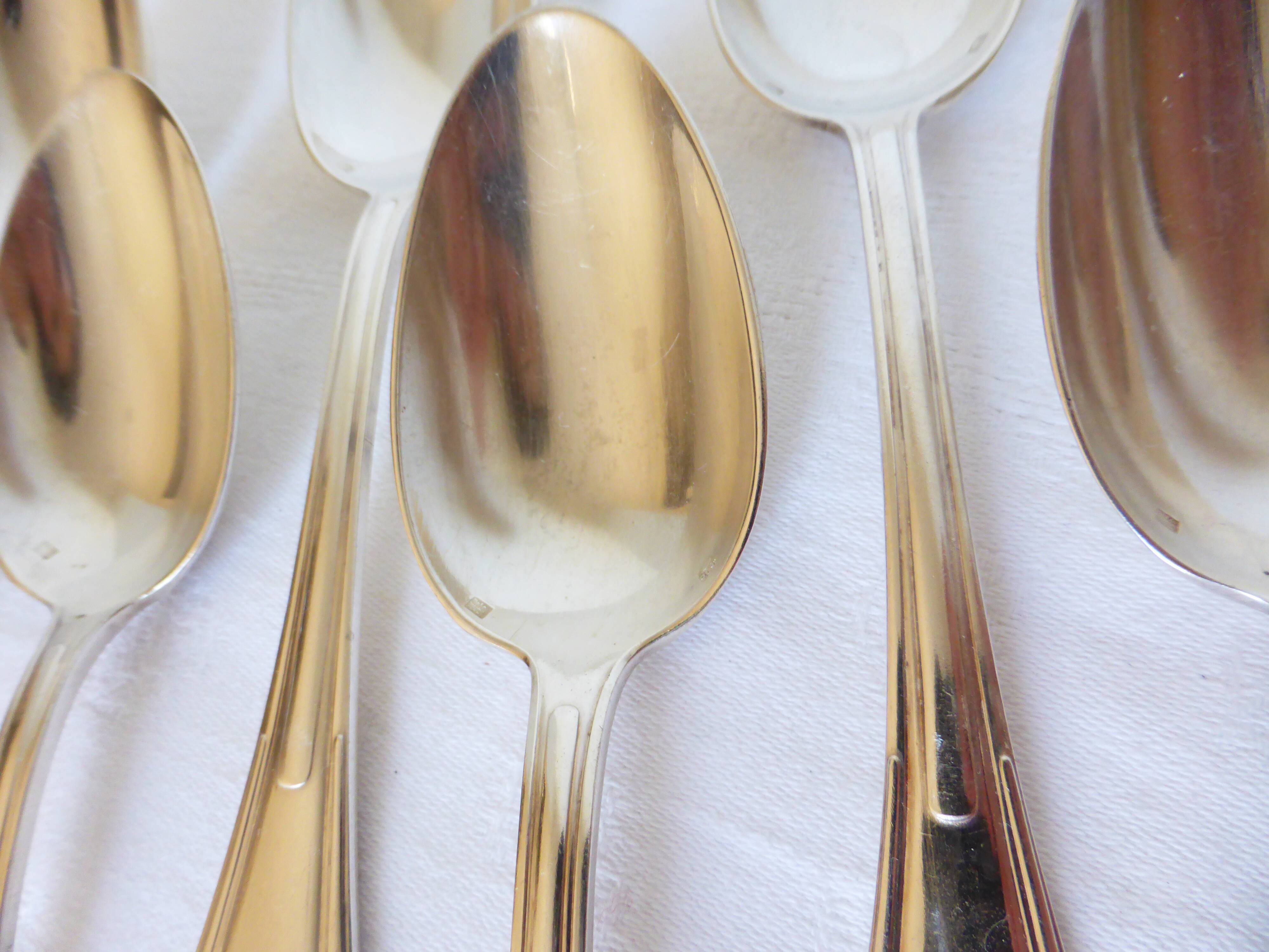7 silver-plated metal soup spoons with hallmarks 2106231