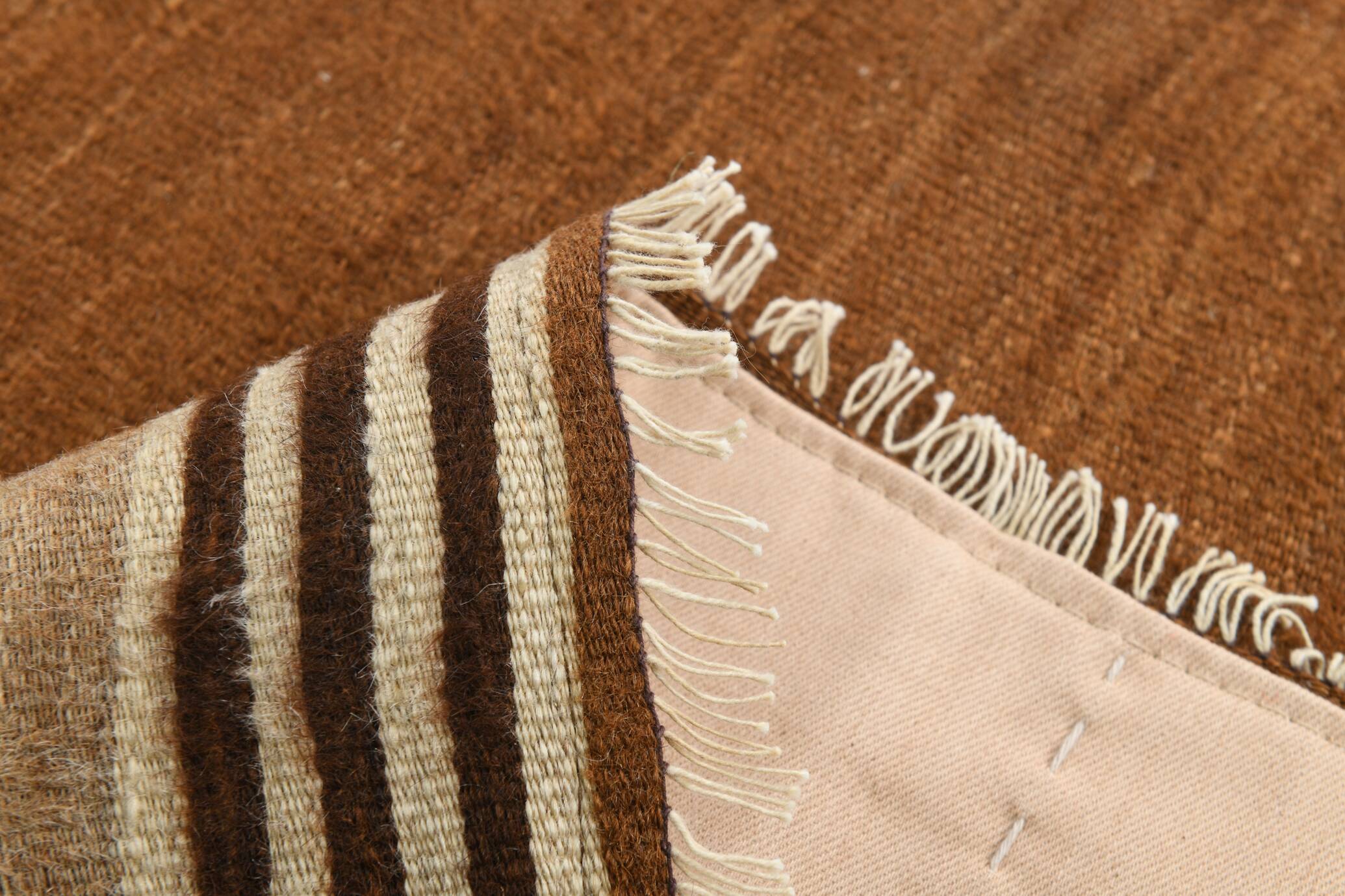 4x5 Vintage Oriental Brown Kilim Rug, 118x163Cm