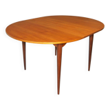 Italian circular teak extendable dining table, 1960s