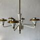 6 suspended glass lamps in white brass by Hans-Agne Jakobsson, 1960s, Sweden