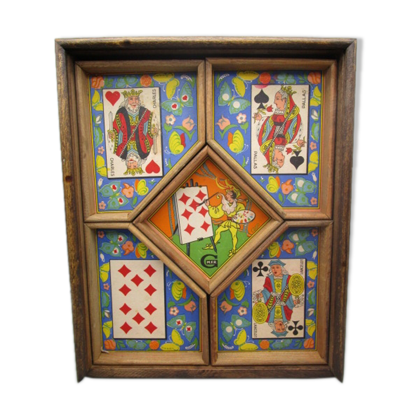 Old yellow wooden dwarf game