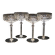 4 Libbey Rock Sharpe Crystal Champagne Coupes