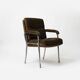 Aluminum and brown teddy fabric armchair, Germany, 1970s