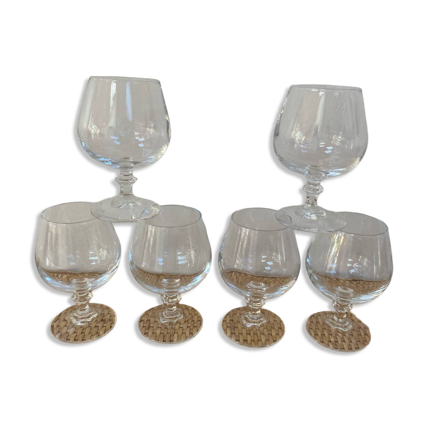 Set of 6 crystal aperitif or cognac glasses