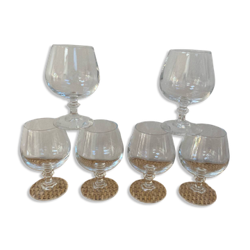 Set de 6 verres à apéritif ou cognac en cristal
