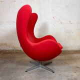 Fauteuil Egg Lounge Fritz Hansen Tissu Arne Jacobsen – Rouge – Fauteuil design,