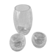 Vase et bougeoirs en verre craquelé