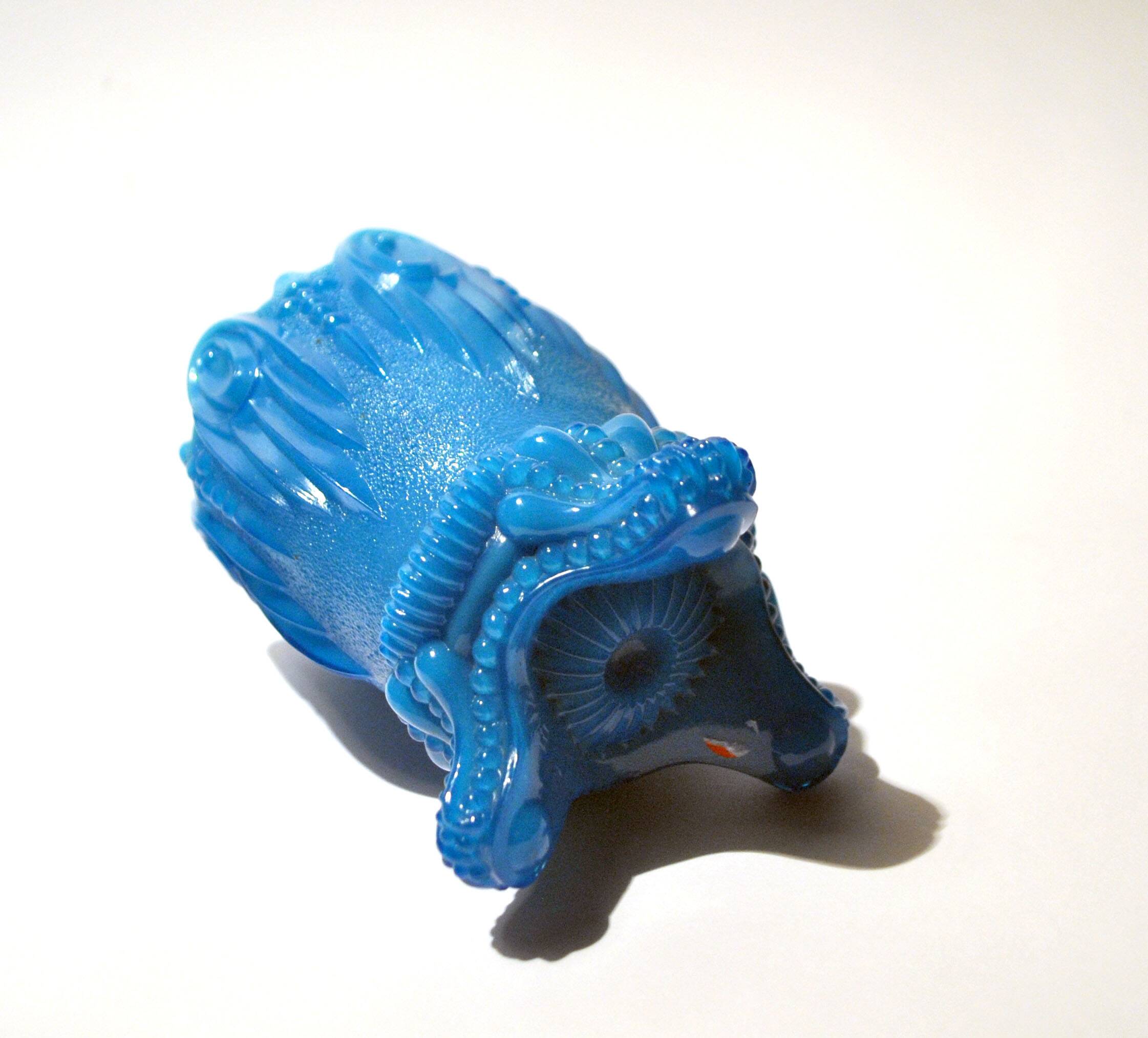 Portieux photophore cigar holder antique opaline turquoise blue gothic