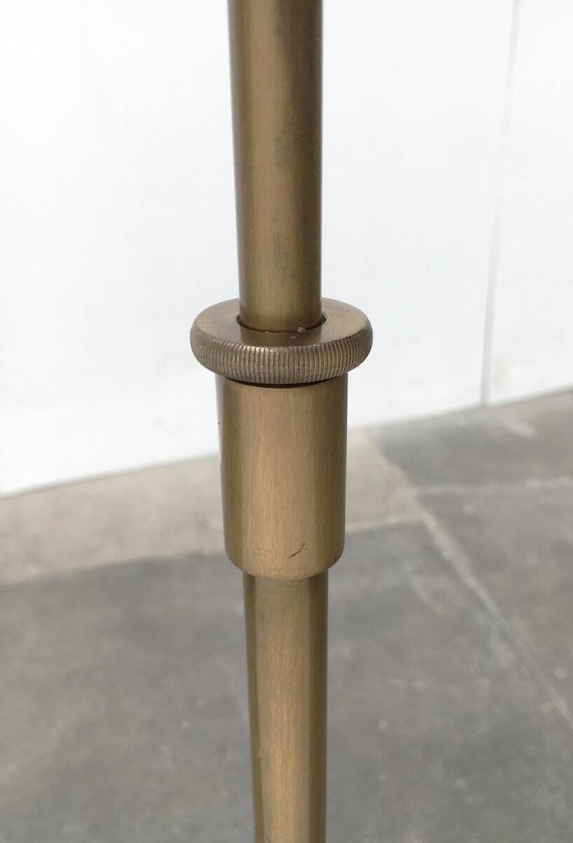 Lesan floor lamp in vintage German brass, Hollywood Regency style by Florian Schulz, 1970s.