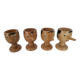 4 Pinocchio wooden egg cups Italy New