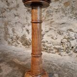Ancient French pedestal in elm – Stand from the early 1900s