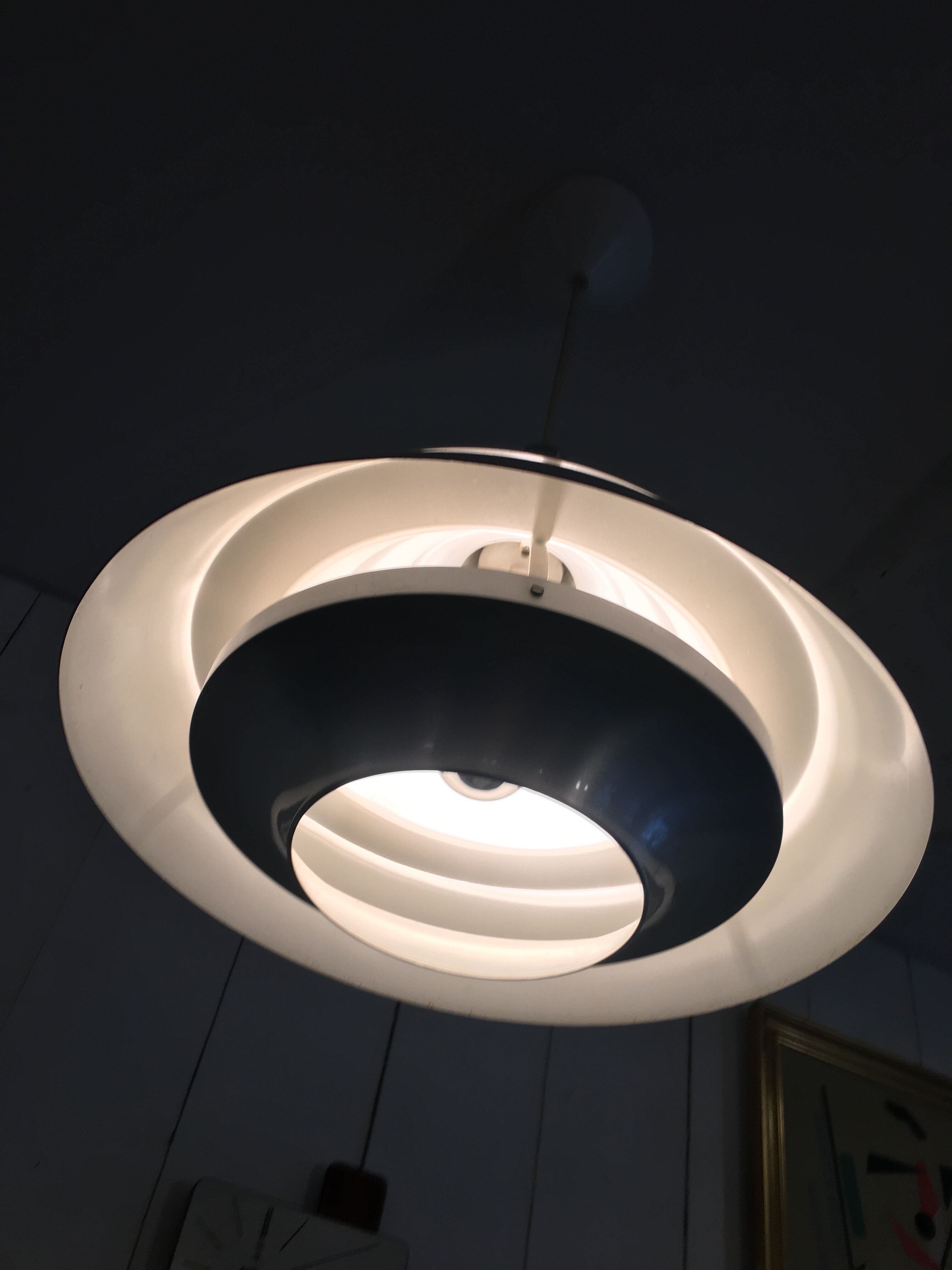 Scandinavian hanging lamp, Hans-Agne Jakobsson, aluminium, circa 1960