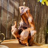 Lamp base in solid Olivier 50's