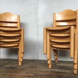8 retro 60s vintage children's chairs wooden furniture