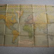 Planisphere map time zones blondel paris old french map time zone 30s