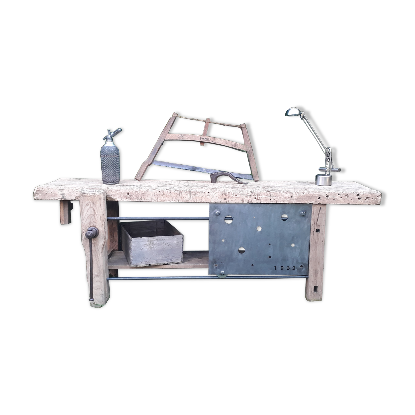 Renovated old industrial workbench