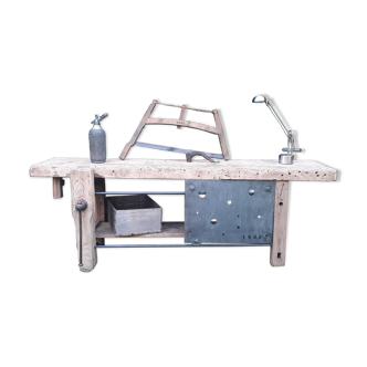 Renovated old industrial workbench