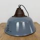 Industrial Grey Enamel and Cast Iron Pendant Light, 1960s