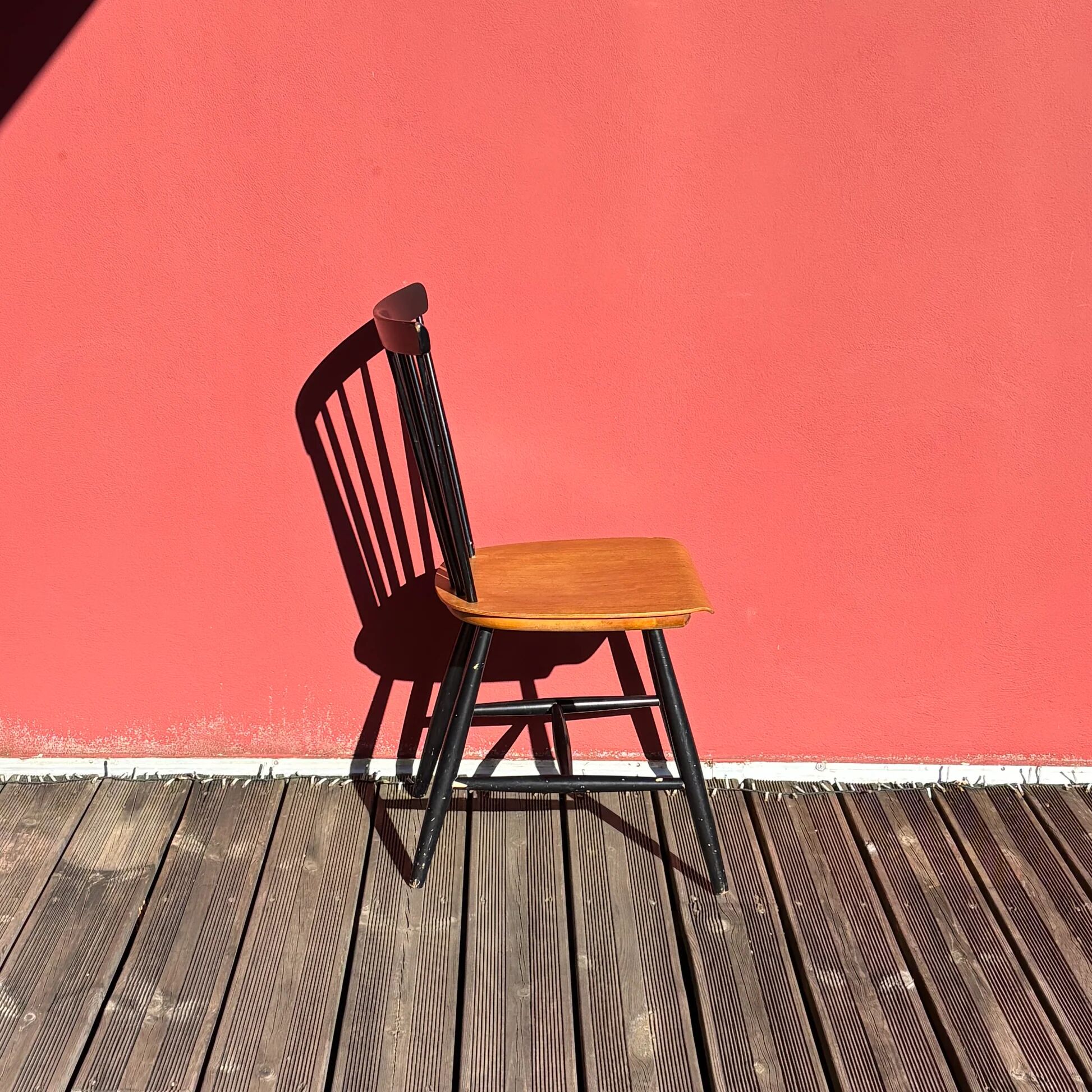 Set of 4 chairs by Sven-Erik Fryklund for Hagafors, Sweden, 1960s.