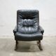 Siesta Scandinavian armchair in black leather by Ingmar Relling for Westnofa editions
