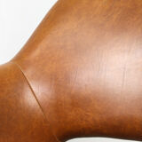 Mid-century brown leatherette swivel chair from Stol