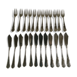 1 batch of 12 silver metal fish cutlery