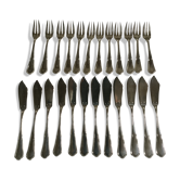1 batch of 12 silver metal fish cutlery