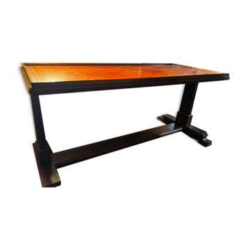 Table basse acajou et cuir  XIX eme
