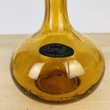 Amber bubble glass bottle lamp from the 70s