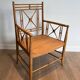 Vicario Armchair in Natural Wood Bamboo Style with Crossbars. Made in France.