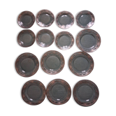Silver-decorated service plates
