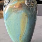 Large Art Nouveau Ceramic Base with Flamed Decor