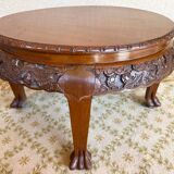 Table basse ancienne en bois sculpté de dragons Chine vers 1940