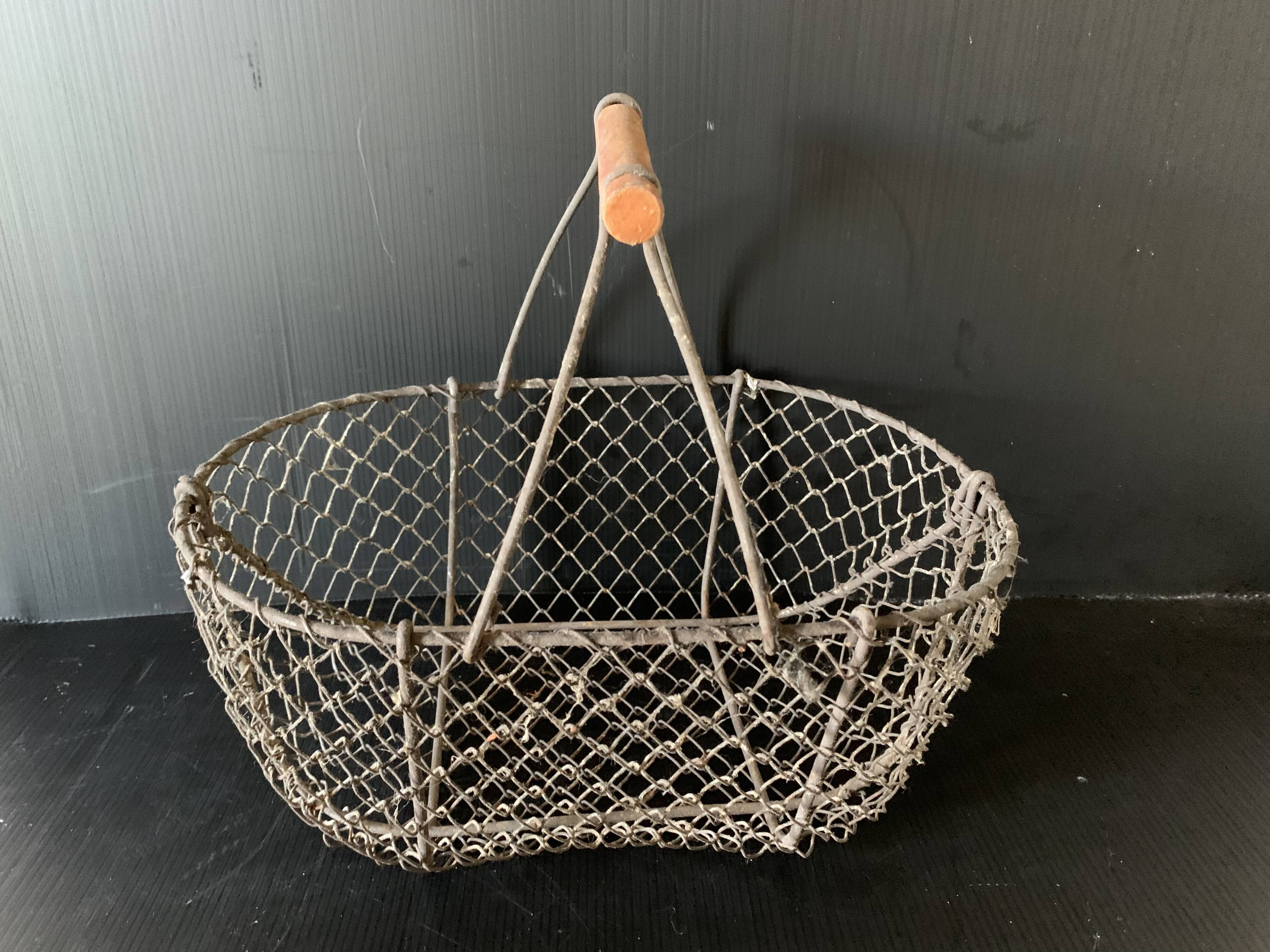 Old metal egg basket