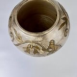 Art Nouveau monkey and plant vase E.Chapelle